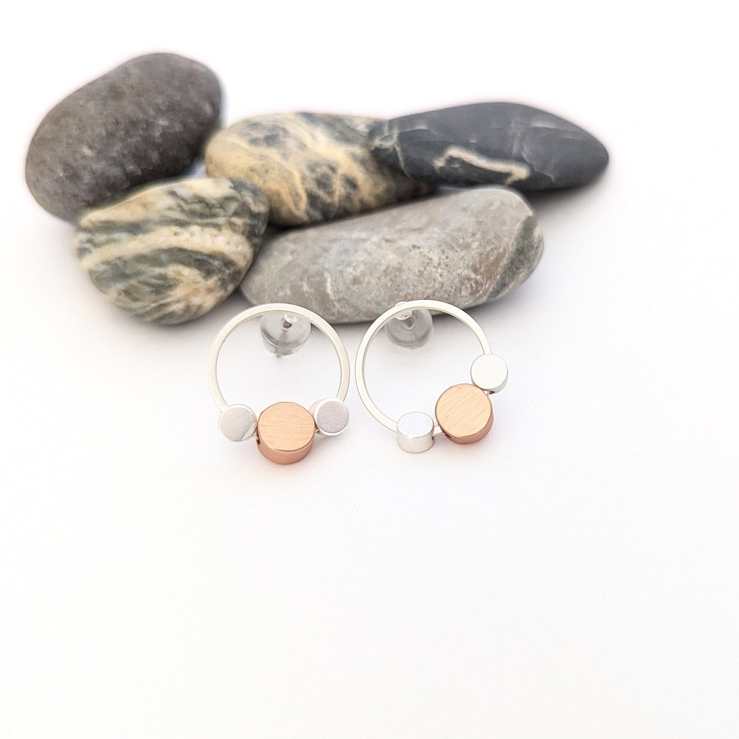 Large Hollow Circle Stud with Dot Feature