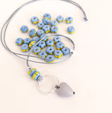 Resin Heart and Pumpkin Glass Necklace