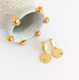 Void Heart Disc Stud Earrings