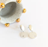 Void Heart Disc Stud Earrings