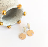 Void Heart Disc Stud Earrings