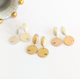 Void Heart Disc Stud Earrings