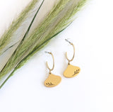 Oval Leaf Hoop Studs