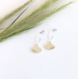 Oval Leaf Hoop Studs
