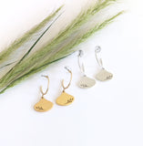 Oval Leaf Hoop Studs