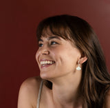 Oval Leaf Hoop Studs