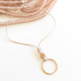 Small Transparent Glass and Hammered Hoop Necklaces