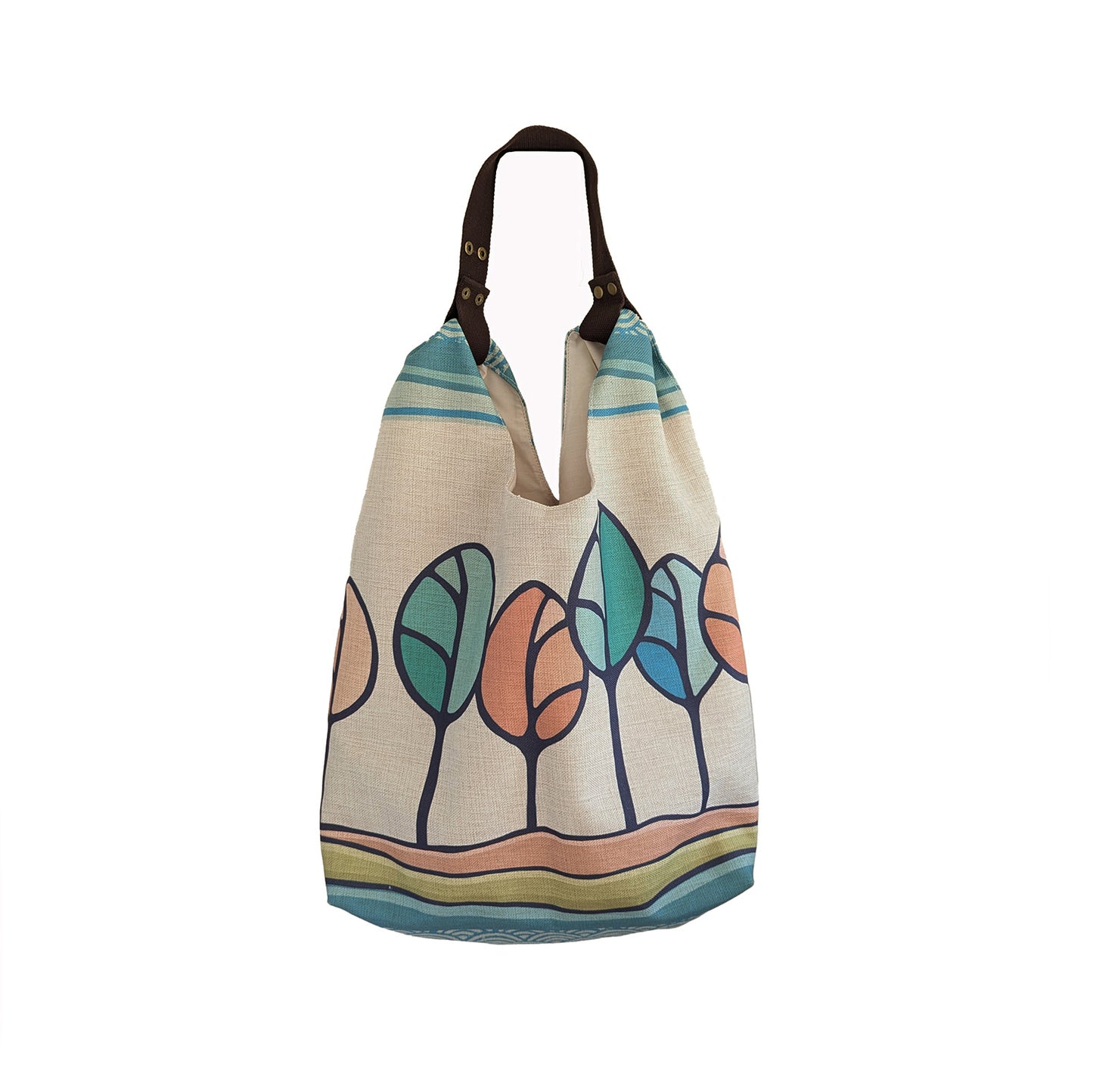 Trees woven handle bag