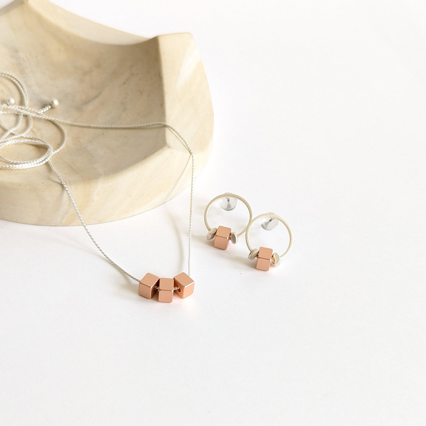 Triple Cube Chain Necklace