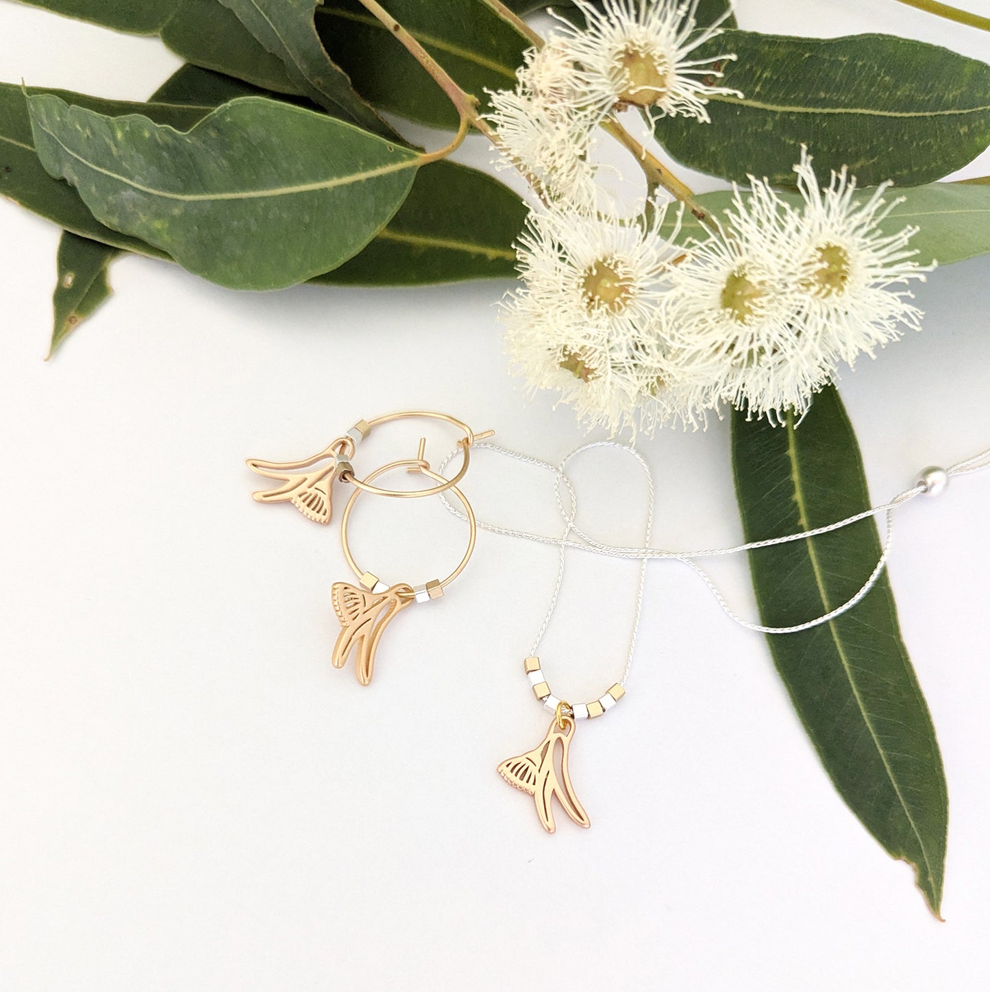 Flowering Gum hoop earrings