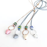 Resin Heart and Pumpkin Glass Necklace