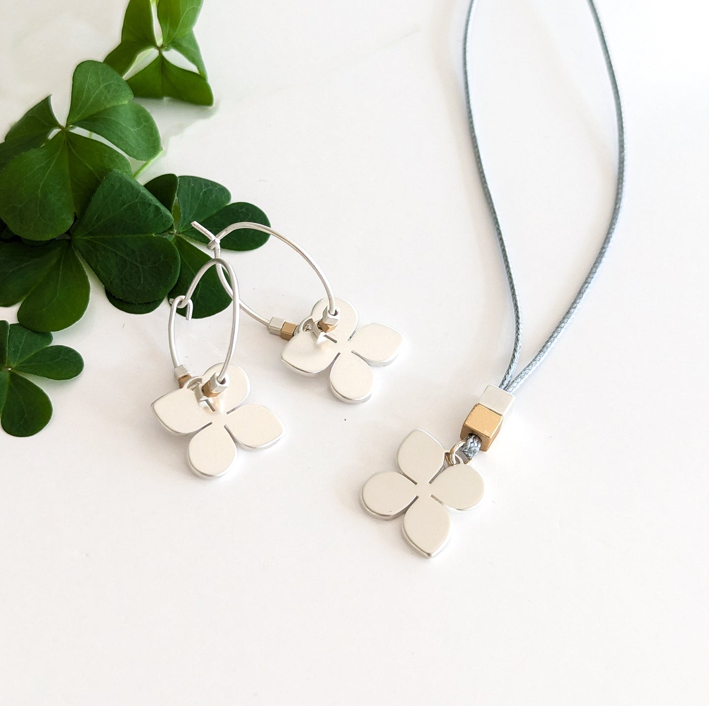 Clover Flower Hoop Earrings