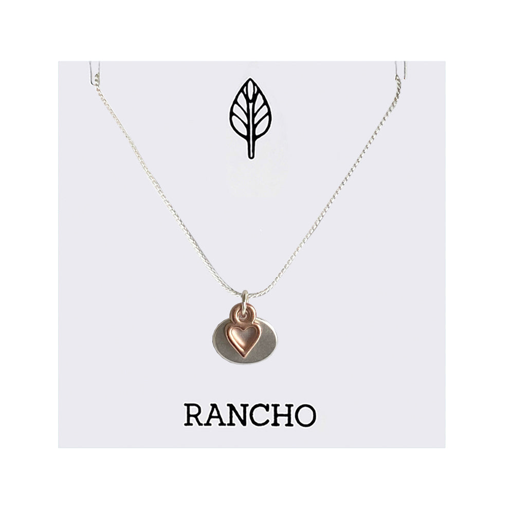 Hollow Heart & Oval on chain necklace