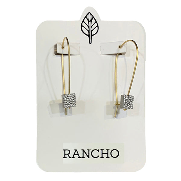 Long Hook Earring with Square Feature
