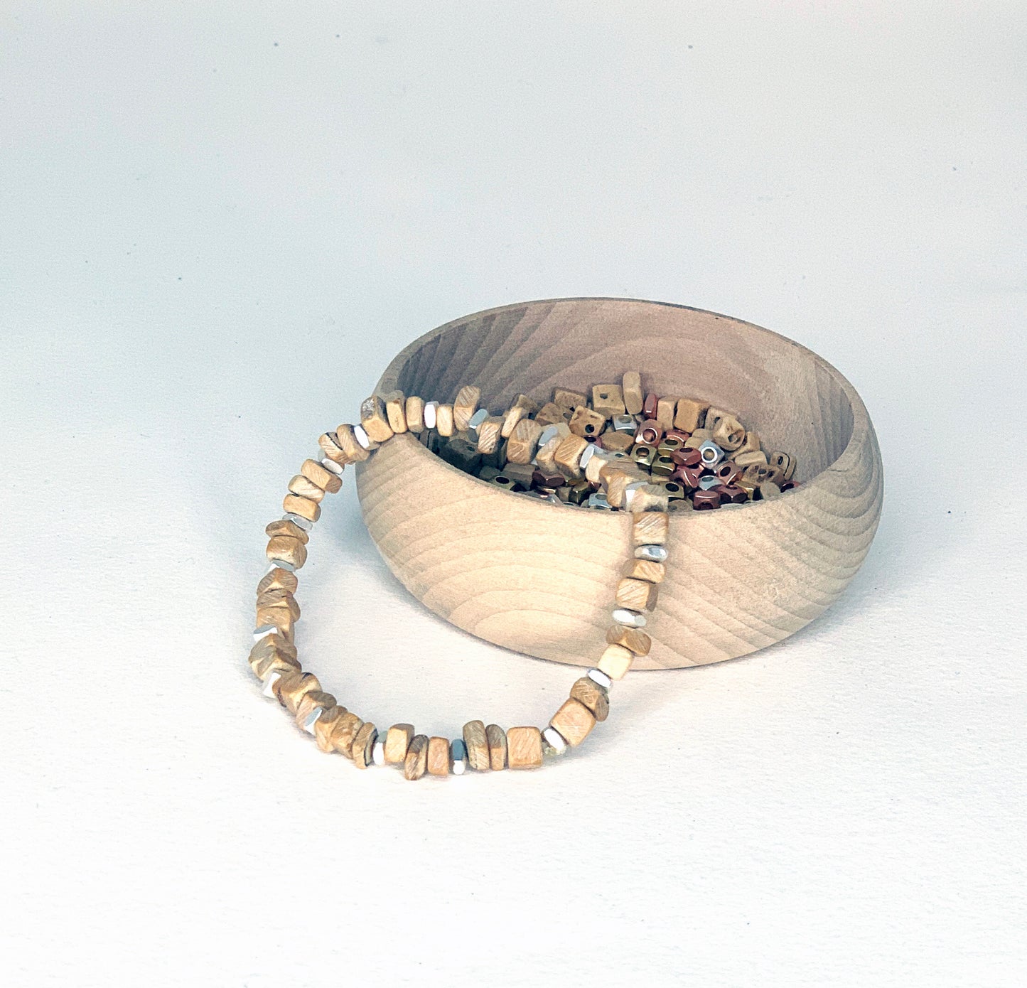 Timber Squares with Spacer Bead Bracelet