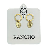 Small Circle Stud with Dimpled Oval Earring