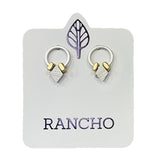 Small Circle Stud with Diamond Feature