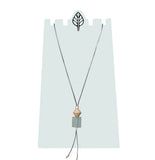 Square Glass Lariat Necklace