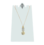 Square Glass and Disc Necklace