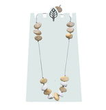 Adjustable Wood Oval Strand Necklace