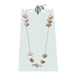 Adjustable Wood Oval Strand Necklace