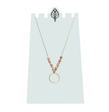 Cube Wood with Glass Bead Necklace