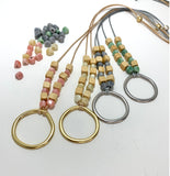 Cube Wood with Glass Bead Necklace