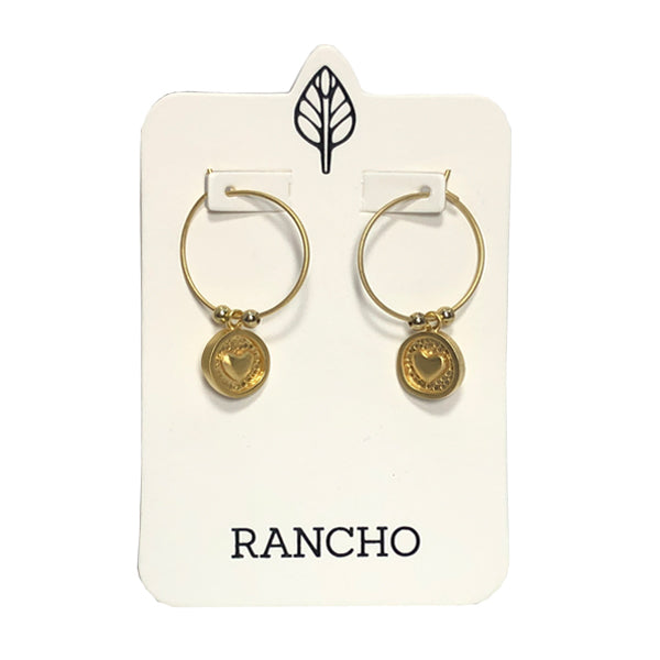 small hoop & circled heart earring