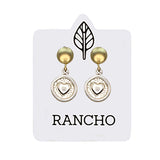 Solid round stud & Circled heart earring