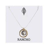 Seedling disc and flat Ring on Silver Chain Necklace