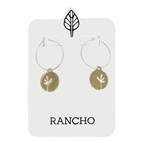 Small Disc Seedling Hoop Earrings