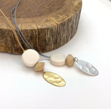 White Resin Coin Necklace