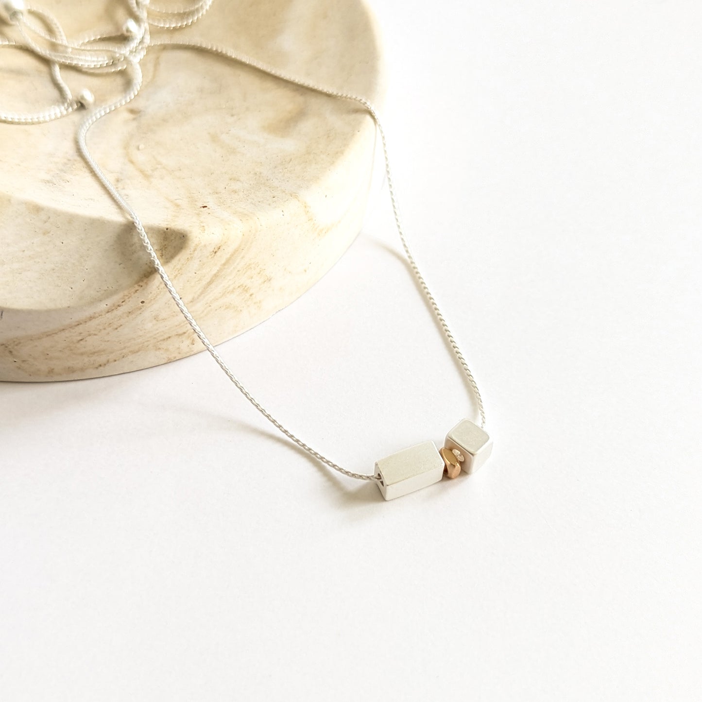 Rectangular block & Cube chain  necklace