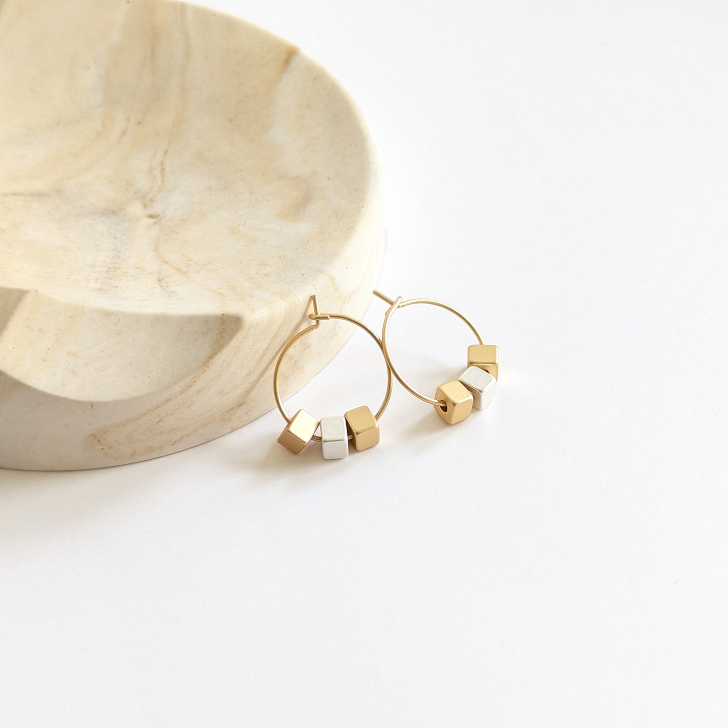 Cube  Hoop Earrings