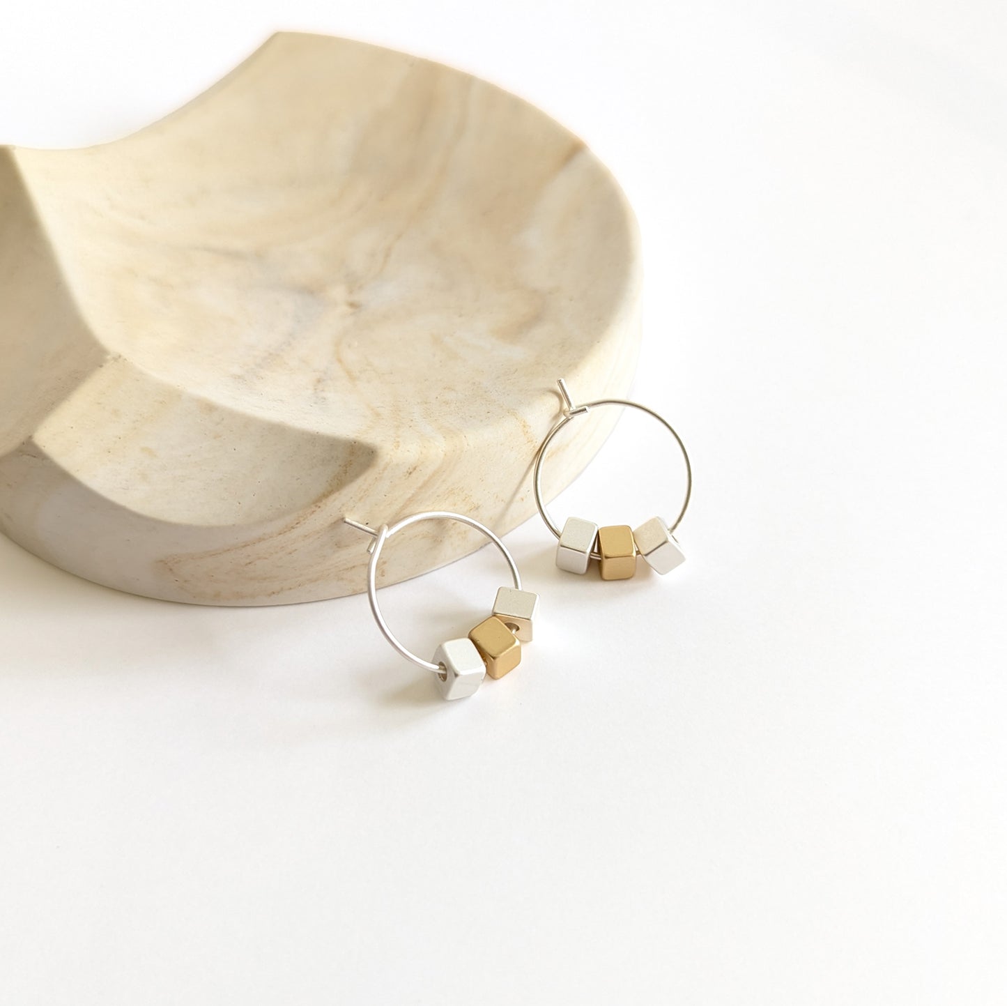 Cube  Hoop Earrings