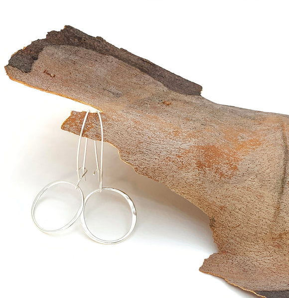 Hammered Ring Hook Earrings