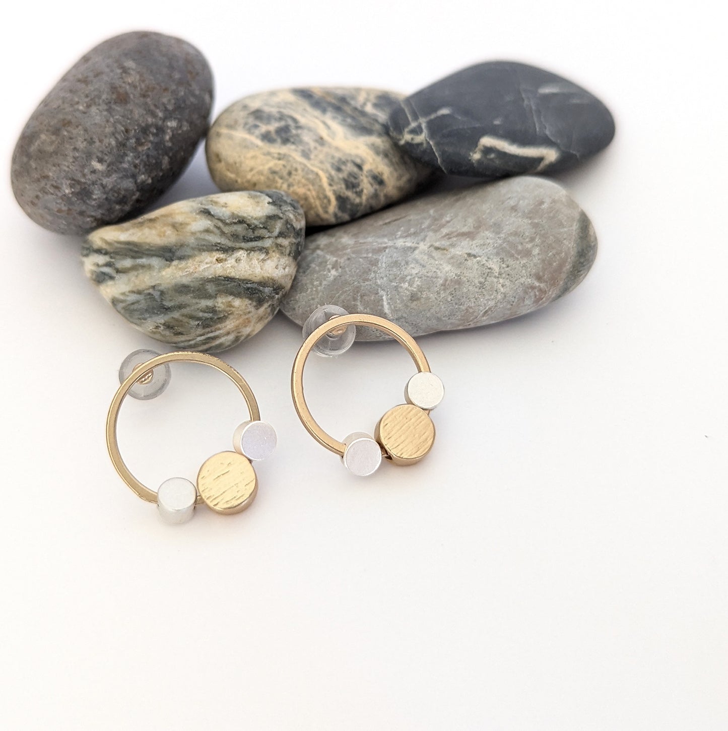 Large Hollow Circle Stud with Dot Feature