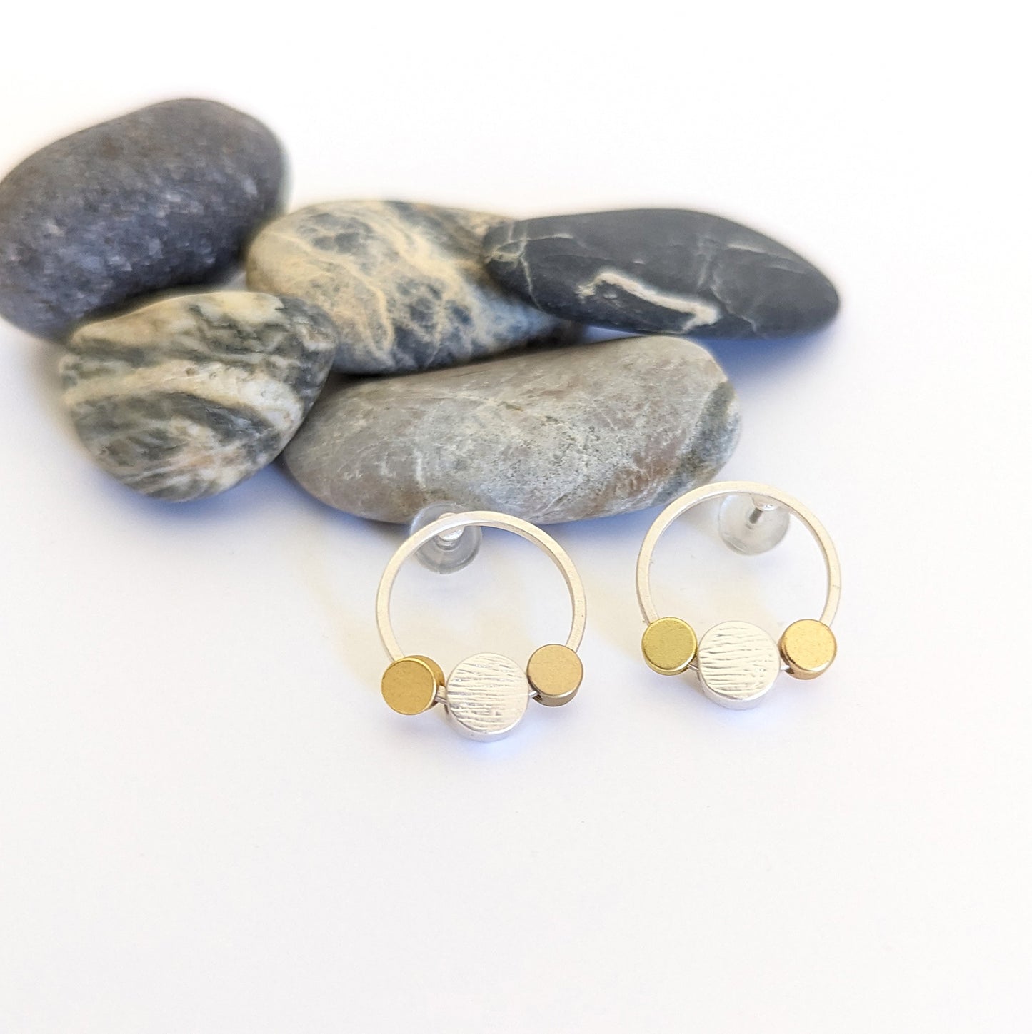 Large Hollow Circle Stud with Dot Feature