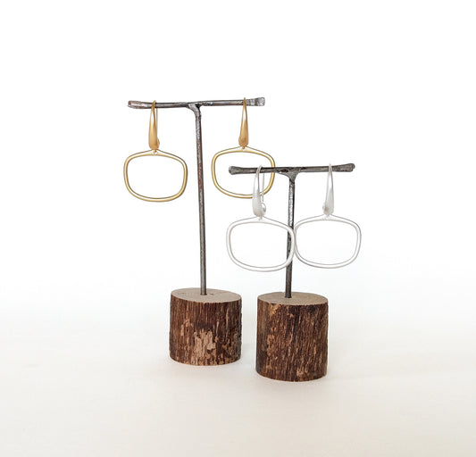 Nordic Ring Chunky Hook Earrings (1060ss, 1060gg)