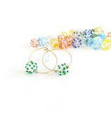 Dotted Glass Hoop Earrings