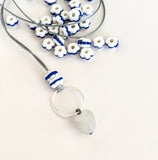 Resin Heart and Pumpkin Glass Necklace