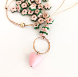 Resin Heart and Pumpkin Glass Necklace