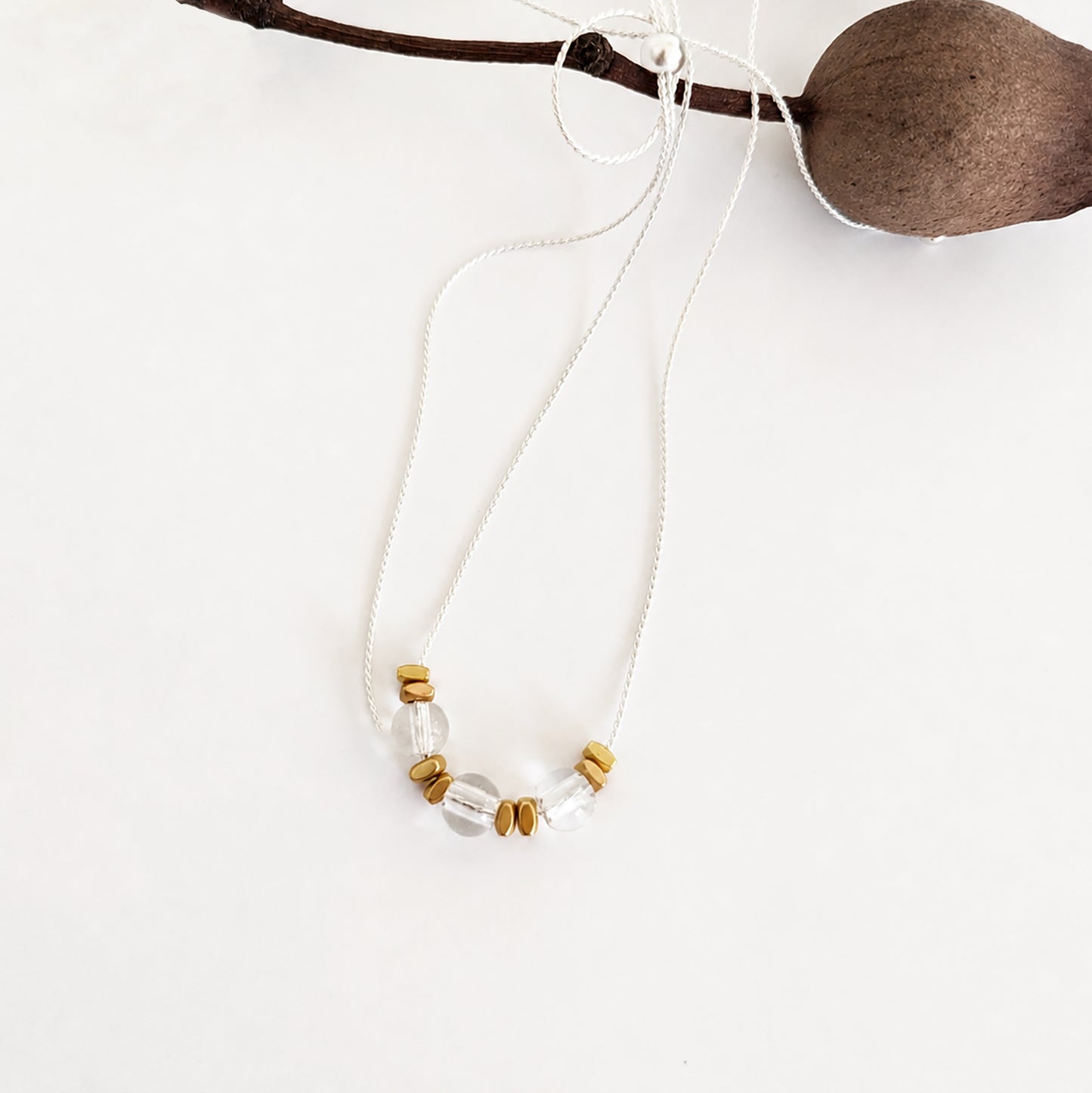 Crystal Clear Glass Chain Necklace