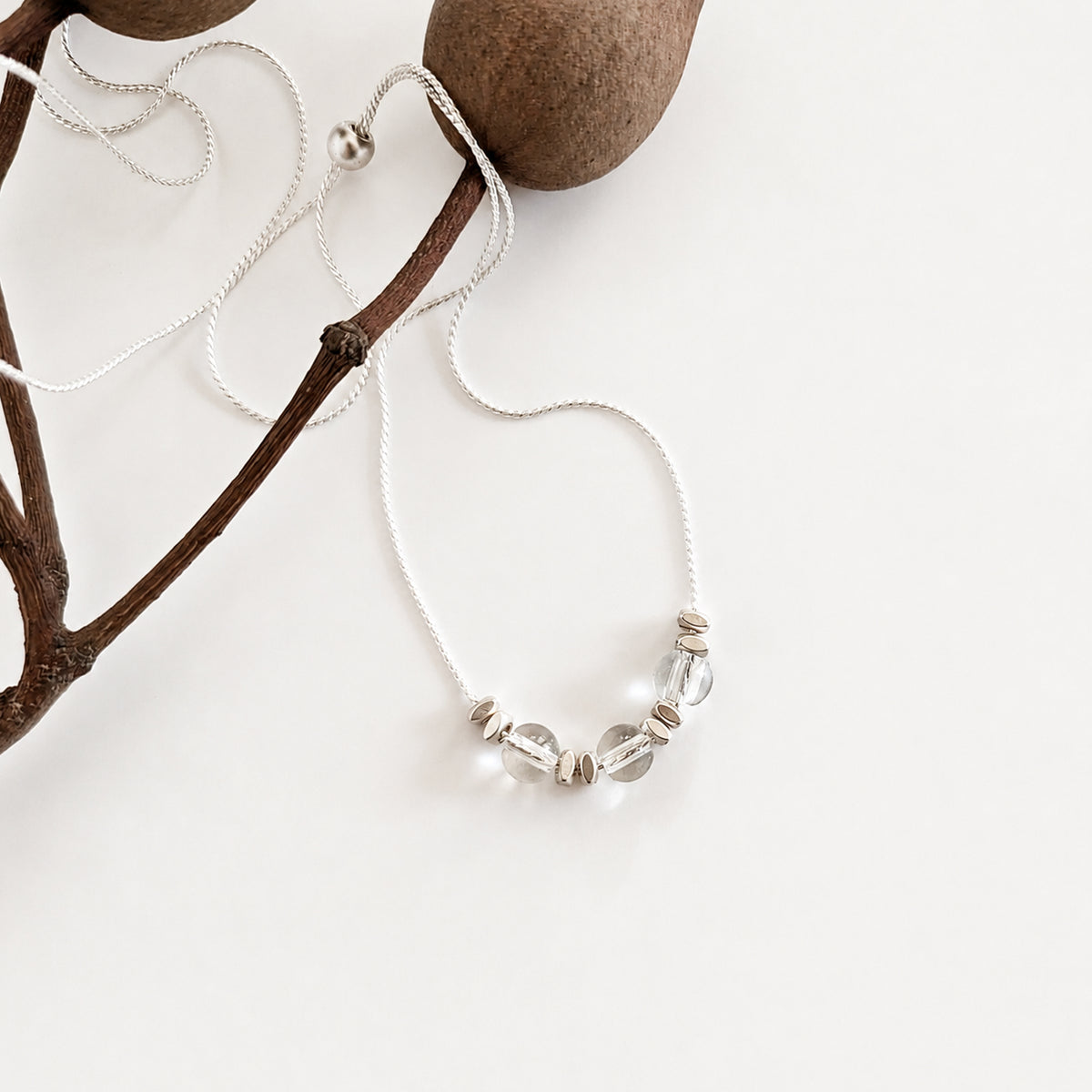 Crystal Clear Glass Chain Necklace