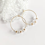 Round Glass Hoop Earrings