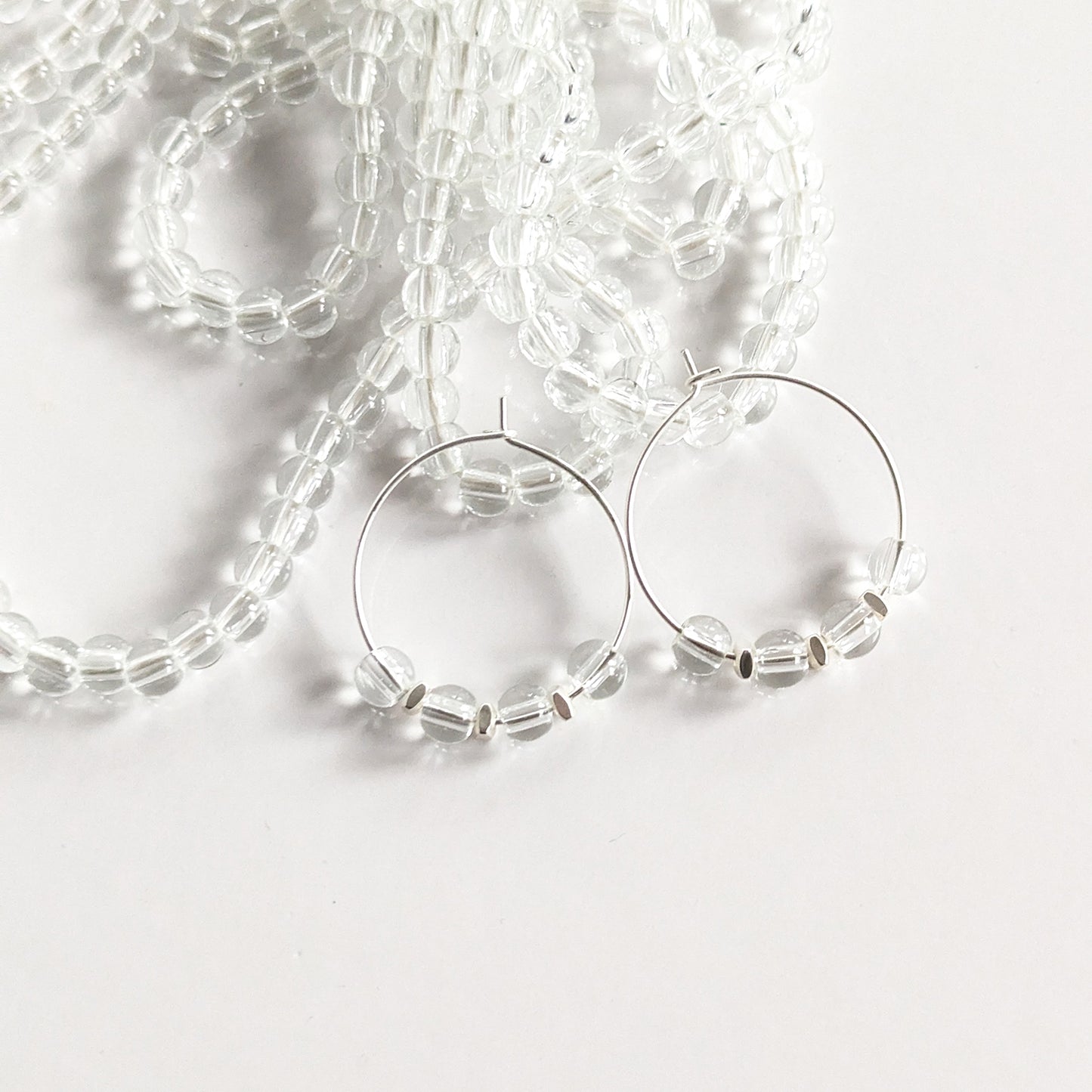 Round Glass Hoop Earrings
