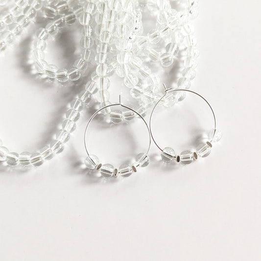 Round Glass Hoop Earrings