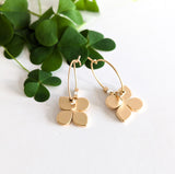 Clover Flower Hoop Earrings