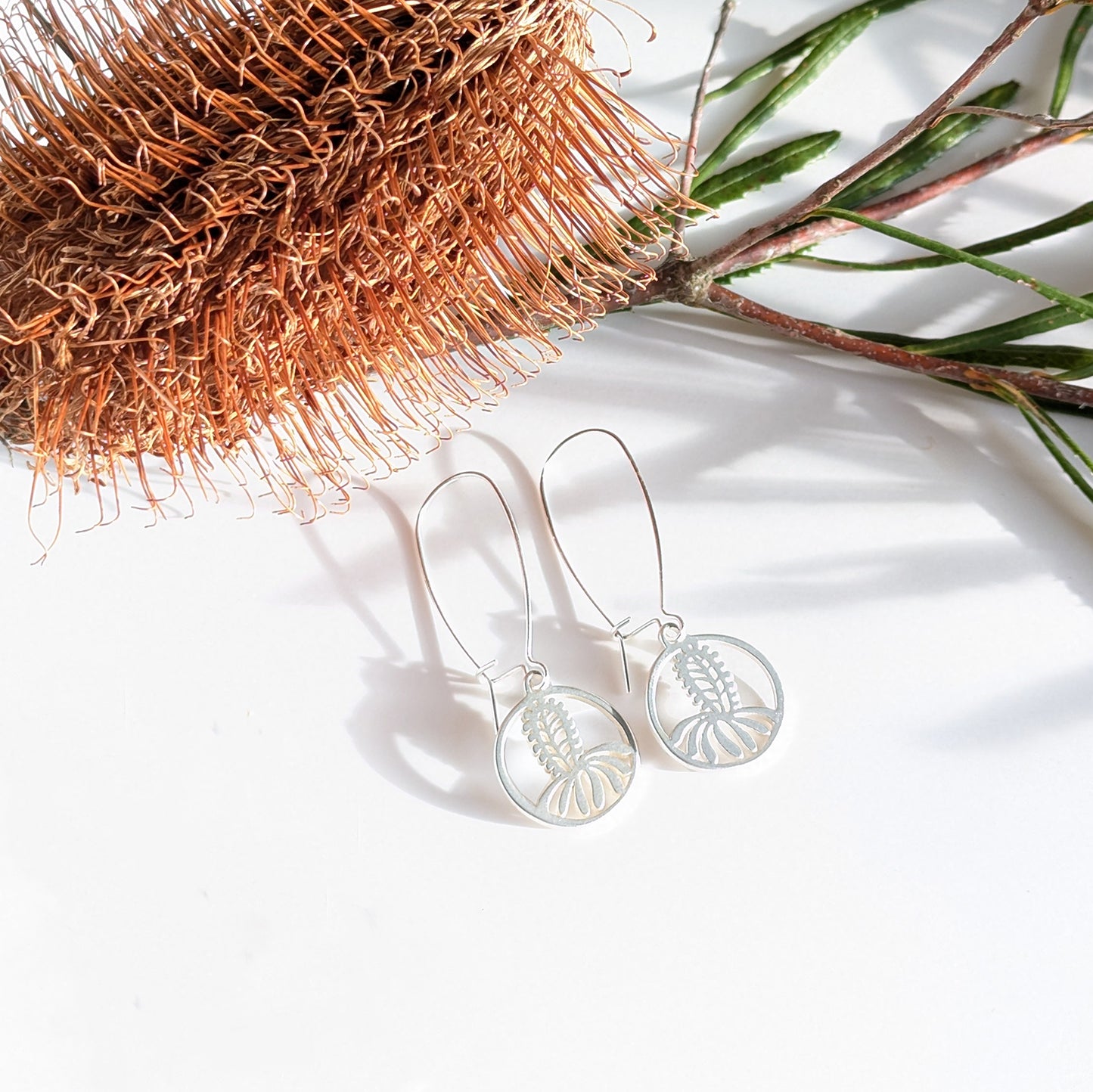 Banksia charm catch back hook earring