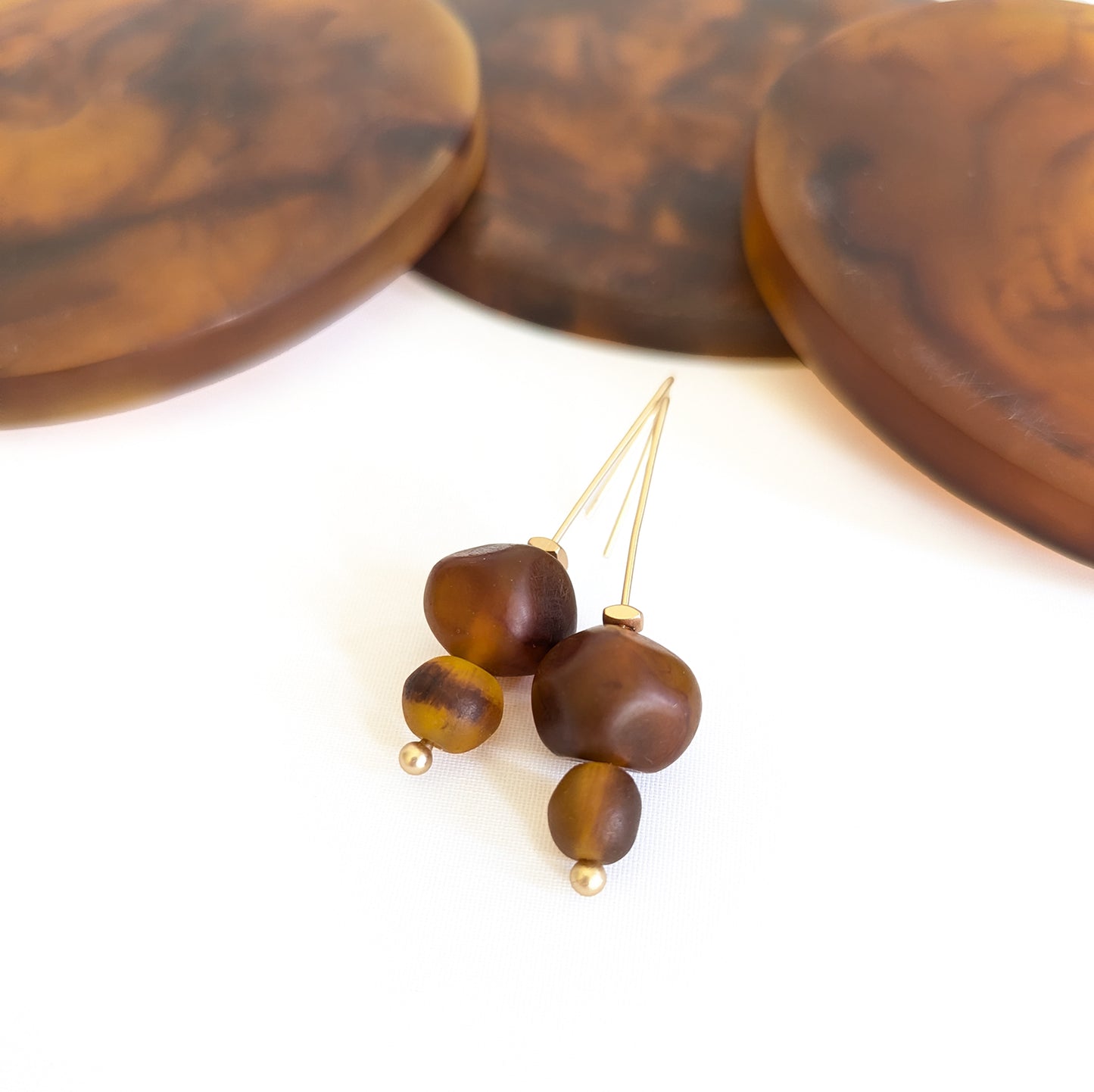 Double Tortoise Shell Bead Hooks